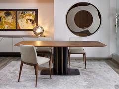 Bahia Tisch in der festen Version mit Fassplatte cm 220 x 105 Massivholz Nussbaum