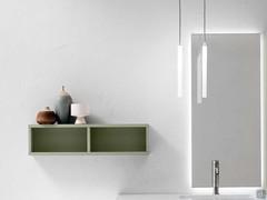 Horizontales offenes Element - LED-Pendelleuchten aus satinierter Glas