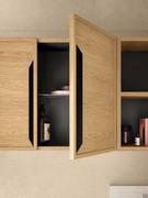 Drehtüren Oberschrank mit mattschwarz lackiertem Metallgriff