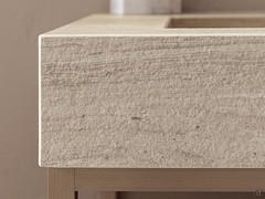Detail des 12,5 cm starken Regals aus Feinsteinzeug 3Y Gentum