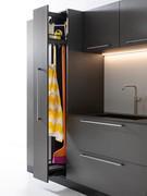 Wäschehochschrank 30 cm mit ausziehbarer Tür, komplett mit Besenhaken