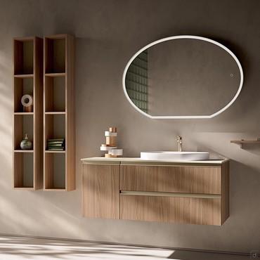 Badezimmerschrank mit wandhängenden Hochschränken N117 Atlantic