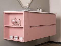 Offener Seitenunterschrank Atlantic / Frame aus matt lackiertem Laos-Furnier