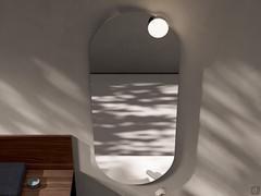 Vorderansicht des ovalen Spiegels Sampi, erhältlich mit oder ohne LED-Spots