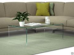 Multiglass Couchtisch in der rechteckigen Version 110x55 H.35 cm