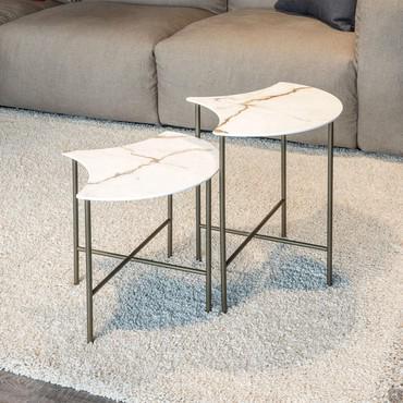 Couchtisch für das Wohnzimmer aus Feinsteinzeug und Metall Branch