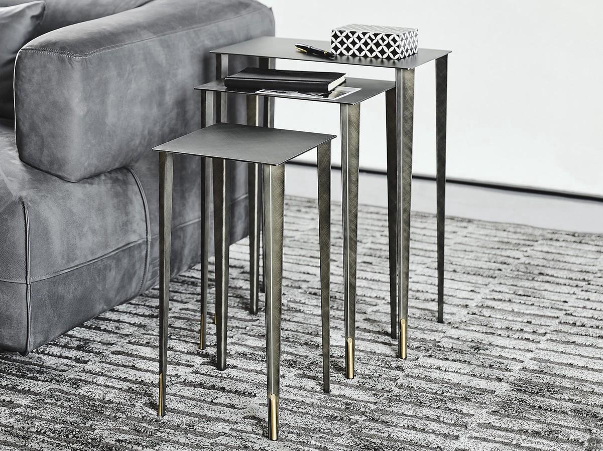 Spillo rechteckiger couchtisch aus stahl von Cattelan