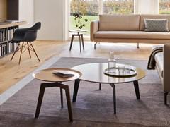 Drei moderne runde Beistelltische Delaware, die sich perfekt in das Wohnzimmer sowohl vor als auch neben dem Sofa einsetzen lassen