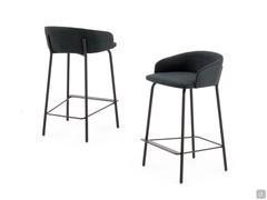 Just Hocker aus Mikrofaserstoff mit Alcantara-Touch-Effekt Farbe schwarz