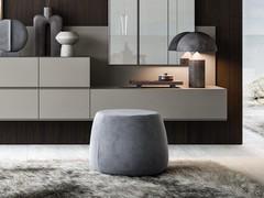 Stoff Hocker für Wohnzimmer Mendez kleine runde Modell