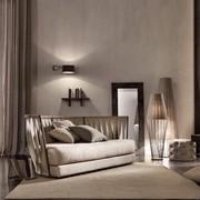 Moderne Stofflampe Sofia von Cantori, Stehleuchte mit hohem und niedrigem Lampenschirm