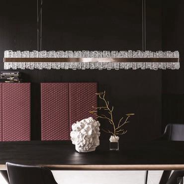 Rechteckige Glas-Hängeleuchte Phoenix von Cattelan mit handgefertigten Elementen