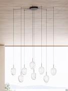 Guadalupe Lampe mit 8 Schirmen, mit 31 cm schwarz lackierter Metallrosette