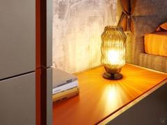 Japanische Lampe als Nachttischlampe