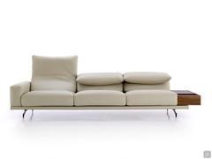 Heritage Outlet Ledersofa mit Holzarmlehne
