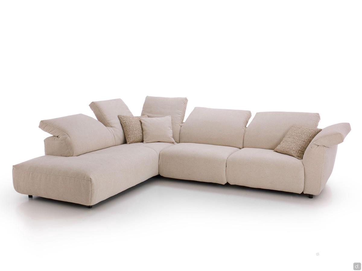 Nevis Outlet Meridienne Ecksofa mit ausziehbaren Sitzen und verstellbaren Rückenlehnen