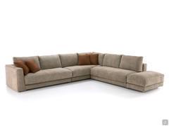 Sofa Clive Outlet mit Daunenkissen und Bezug aus Chenille-Stoff Diamond