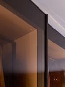 Detailansicht des integrierten, farblich auf den Metallrahmen abgestimmten Griffs in voller Höhe 