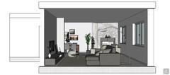 3D Design Wohnzimmer/Wohnzimmer - Seitenansicht