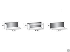 Regal mit Seitenwand California - Diagramme der Rauchglas modell