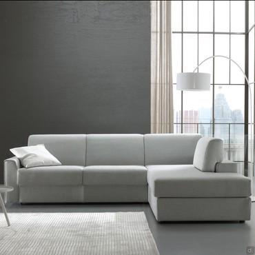 Schlafsofa mit Dormeuse in Stoff bezogen Derek