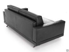 Rückansicht des linearen Ledersofas Balmoral
