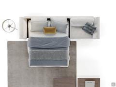 Schlafsofa Cure mit 17 cm hoher Doppelmatratze, entwickelt für maximalen Komfort sowohl als Sofa als auch als Bett.