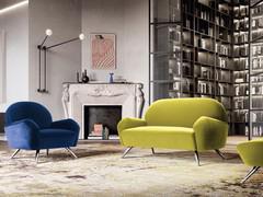 Kollektion Lune: Sessel 92 cm und Zweisitzer-Sofa 150 cm, ergänzbar mit Fußhocker