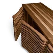 Seitenansicht von Seki Sideboard mit welliger Front