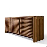 Seitenansicht von Sek Sideboard aus natürlichem Nussbaum