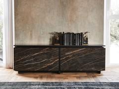 Modernes Sideboard mit Schiebetüren Europa von Cattelan in Keramikstein marmo portoro glänzend