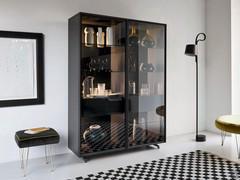 Highboard Virginia mit zwei Glastüren und optionaler Schublade passend zur Außenfarbe