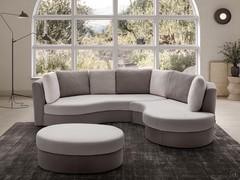 Gebogenes Ecksofa Ravel komplett mit Ottomane Ravel