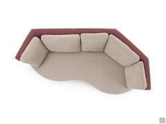 Blick auf das Eckseitenelement, das allein als lineares 230 cm Sofa mit unregelmäßigen Formen oder als Teil einer Komposition verwendet werden kann
