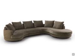 Cancun 377 x 270 cm geschwungenes Ecksofa, bestehend aus geschwungenem Endelement, 90 cm Mittelelement und geschwungener Halbinsel