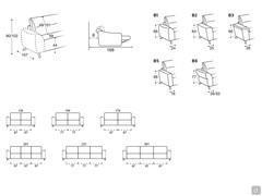 Verfügbare Elemente und Modularität für das Sofa Halifax: feste lineare Sofas