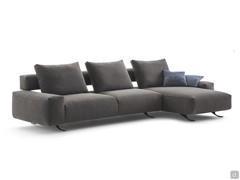 Shirley Sofa mit offenem Rücken, Gestell und Füße aus lackiertem Metall
