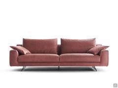 Modernes, bodenstehendes 3-Sitzer-Sofa Arren, hier mit Echtlederbezug