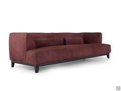 Detail der sich verjüngenden, klaren Linien des linearen 3-Sitzer-Sofas Goya