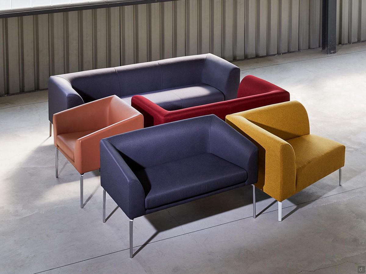 Wartezimmer-Sofa für Büros aus Leder von Alias