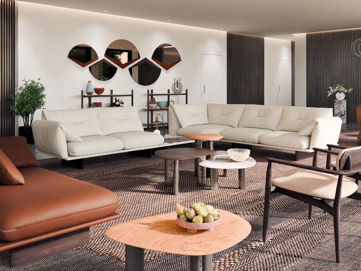 Zweifarbiges modulares Sofa Norman – Eckzusammenstellung – cm 436 breit und cm 360 tief