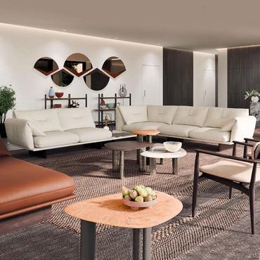 Zweifarbiges modulares Sofa Norman – Eckzusammenstellung – cm 436 breit und cm 360 tief