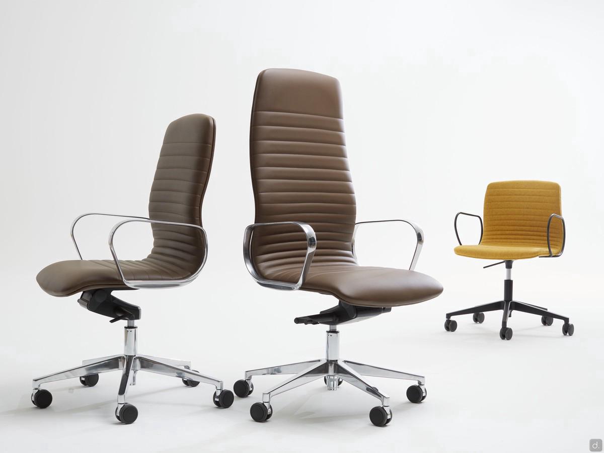 Familie der Mark Monocoque Home-Office-Stühle, erhältlich mit Rückenlehne in 3 Höhen, für die operative oder die Executive-Version
