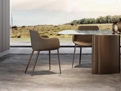 Count niedriger Loungesessel mit bronzefarbenen Metallbeinen