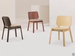 Stuhl aus natürlicher Esche Myla – komplett aus Holz, mit gepolsterter Sitzfläche und vollständiger Polsterung für Sitzfläche und Rückenlehne