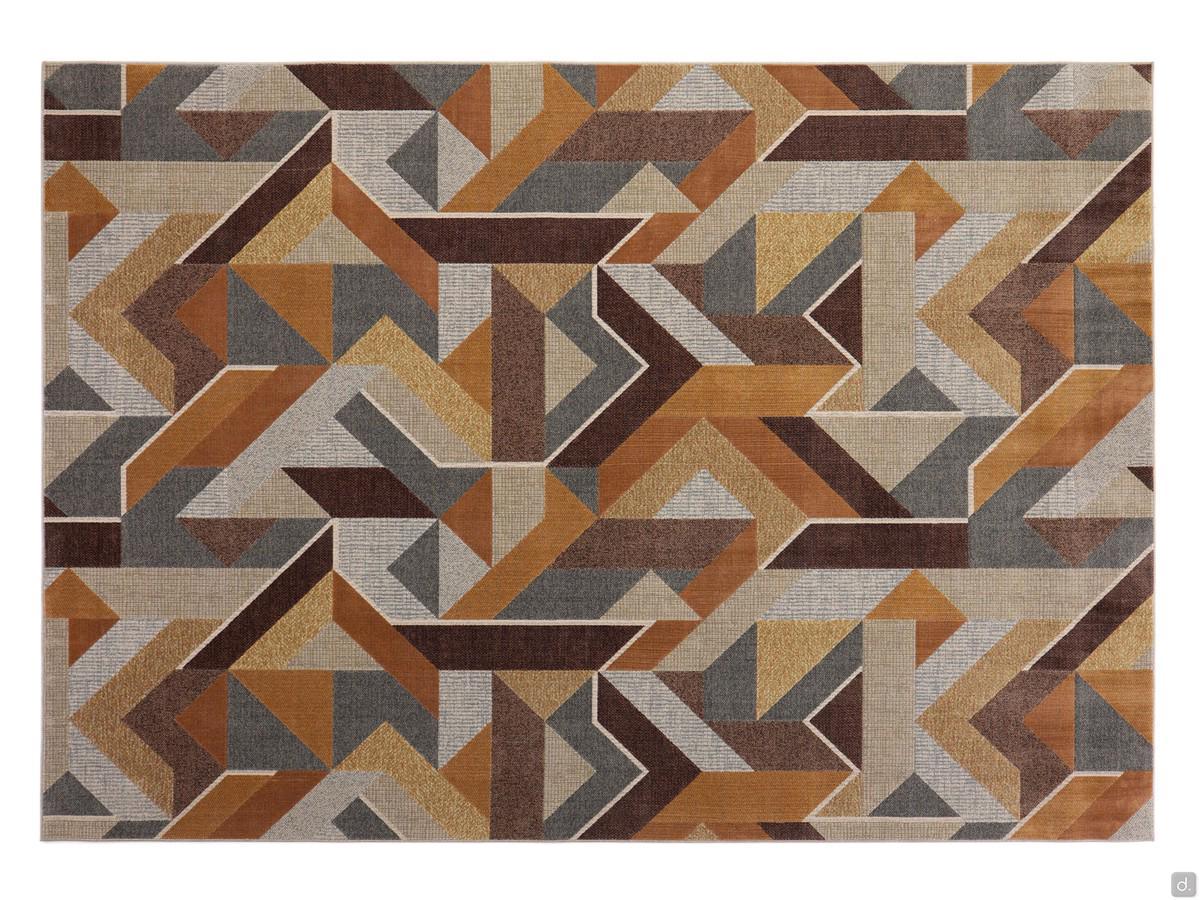 Vittoria orange und braun gemusterter Teppich, rechteckiges Format 240 x 340 cm