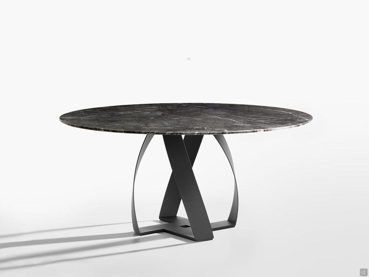 Bon Bon Tisch mit runder Platte aus Marmor Grau Carnico