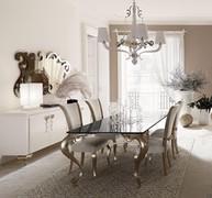 George Tisch mit Marmorplatte und Säbelförmigen-beinen von Cantori