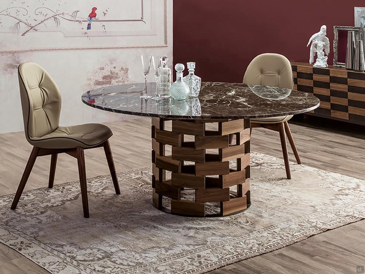 Runder Tisch aus Marmor Emperador Impero