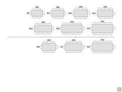 Tisch Ax  mit Tischplatte aus Massivholz – Sitzplatzanordnung